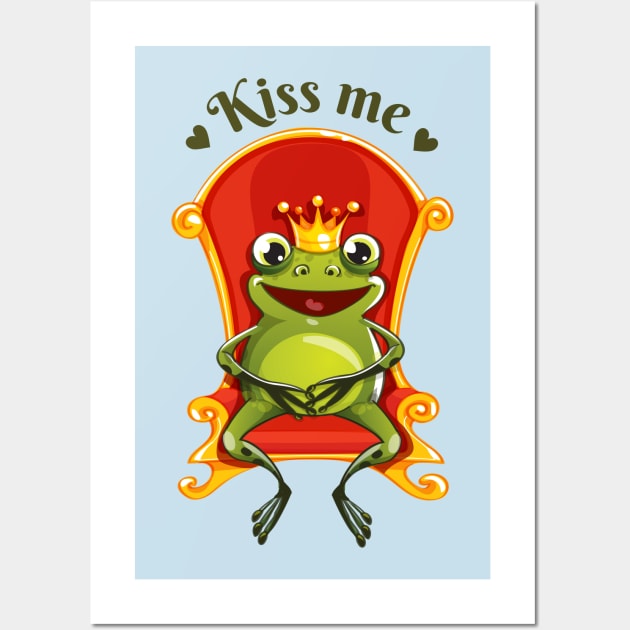 Frog king kiss me Wall Art by Mako Design 